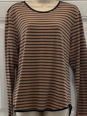 Tan/Navy Striped Top by Nautica